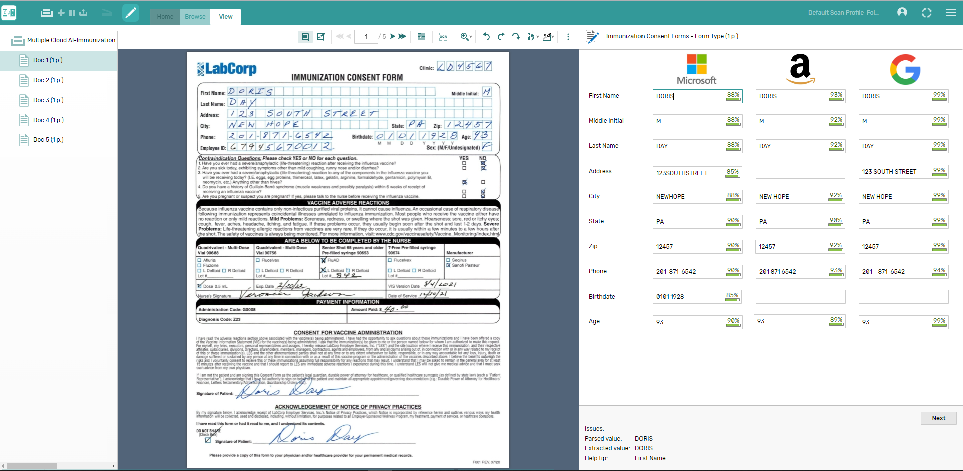 screenshot of Kodak Info Input Solution